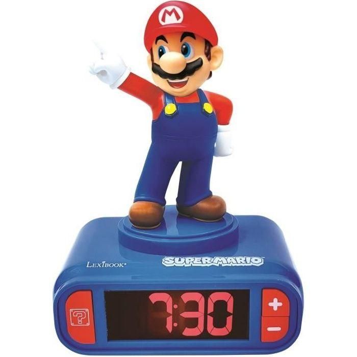 Lexibook Reloj Despertador Super Mario RL800NI para Niños +3 Años con Sonidos del Videojuego