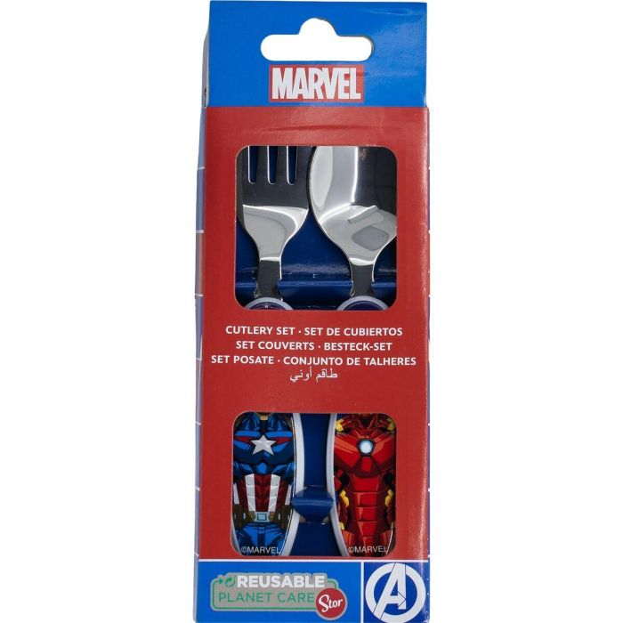 MARVEL CZ11403 Juego de Cubiertos 2 Piezas Infantil Elípticos Vengadores Acero Inoxidable Puntas Redondeadas 2 MARVEL CZ11403 Juego de Cubiertos 2 Piezas Infantil Elípticos Vengadores Acero Inoxidable Puntas Redondeadas 2