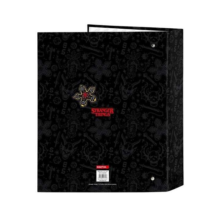 Carpeta de anillas Stranger Things Negro A4 27 x 33 x 6 cm 2