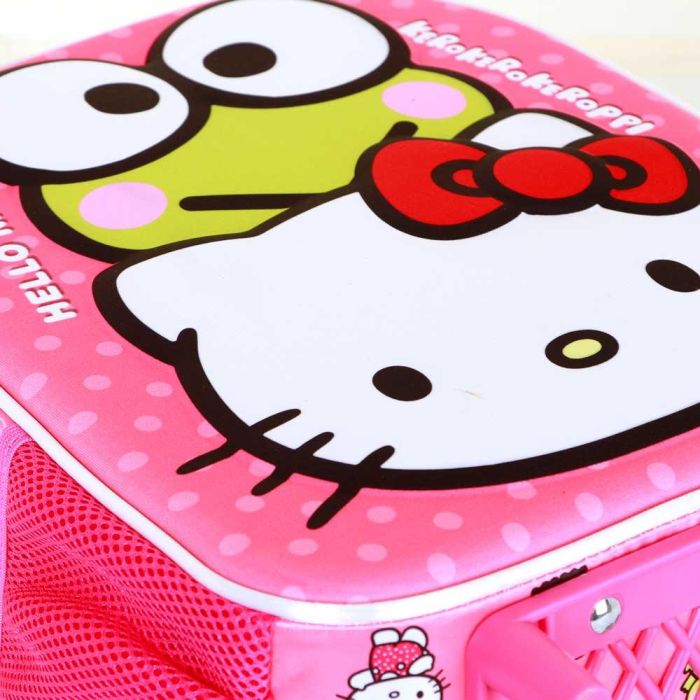 Mochila 3D con Ruedas Pequeña Funny Sanrio Hello Kitty Rosa 4