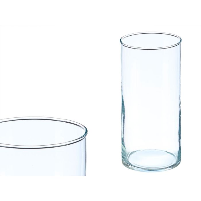 Giftdecor Jarrón de Cristal Cilindro Transparente 12 cm diámetro x 26 cm (Set de 6)