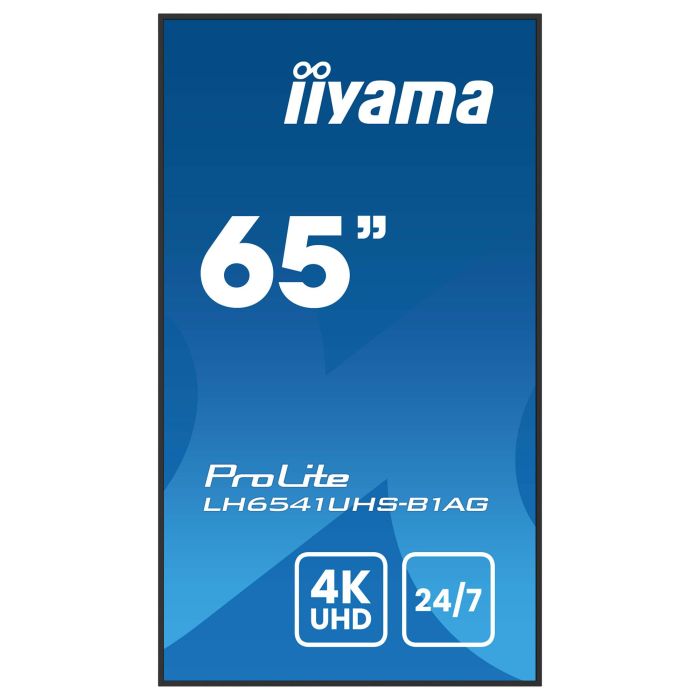 iiyama 65" 4K UHD IPS 3840x2160 25% Haze Monitor para Uso Profesional 24/7 Landscape y Portrait con Media Player USB