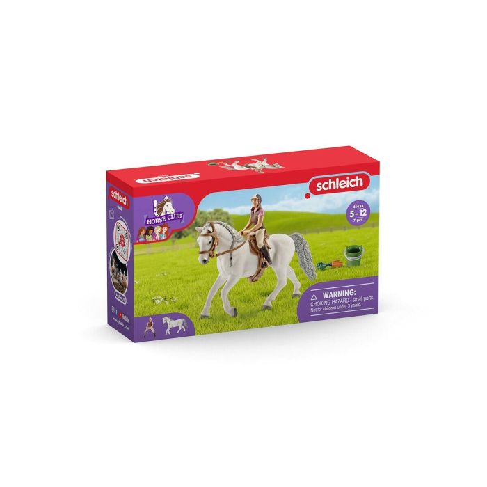Schleich 41433 Figura de jinete sobre yegua Lipizzana con cubo y silla de montar - Jinete realista y yegua 1 Schleich 41433 Figura de jinete sobre yegua Lipizzana con cubo y silla de montar - Jinete realista y yegua 1