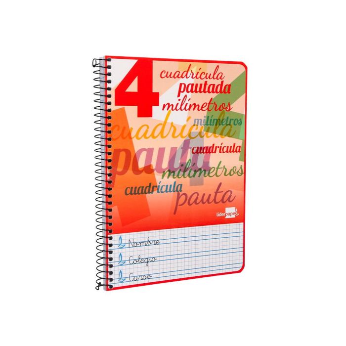 Cuaderno Espiral Liderpapel Cuarto Pautaguia Tapa Dura 80H75 gr Cuadro Pautado 4 mm Con Margen 6 unidades 3