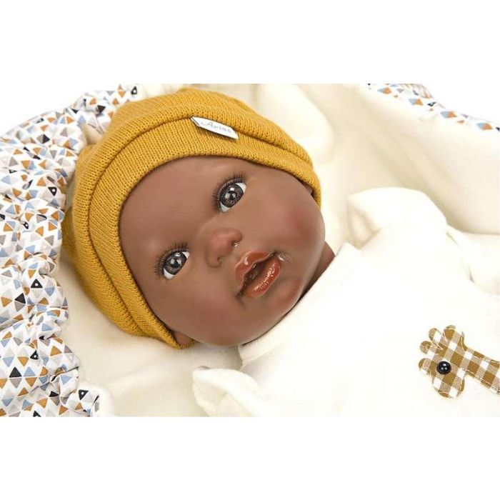 Muñeca reborn arias 45 cm rafael c/saco portabebe 16