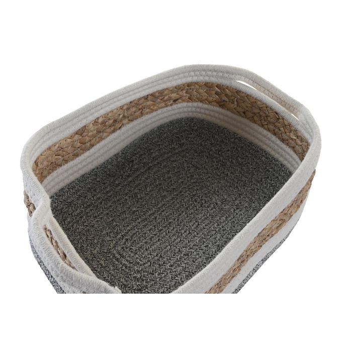 Cesta Basicos DKD Home Decor Blanco Natural 23 x 13 x 33 cm Set de 3 Cesta Basicos DKD Home Decor Blanco Natural 23 x 13 x 33 cm Set de 3