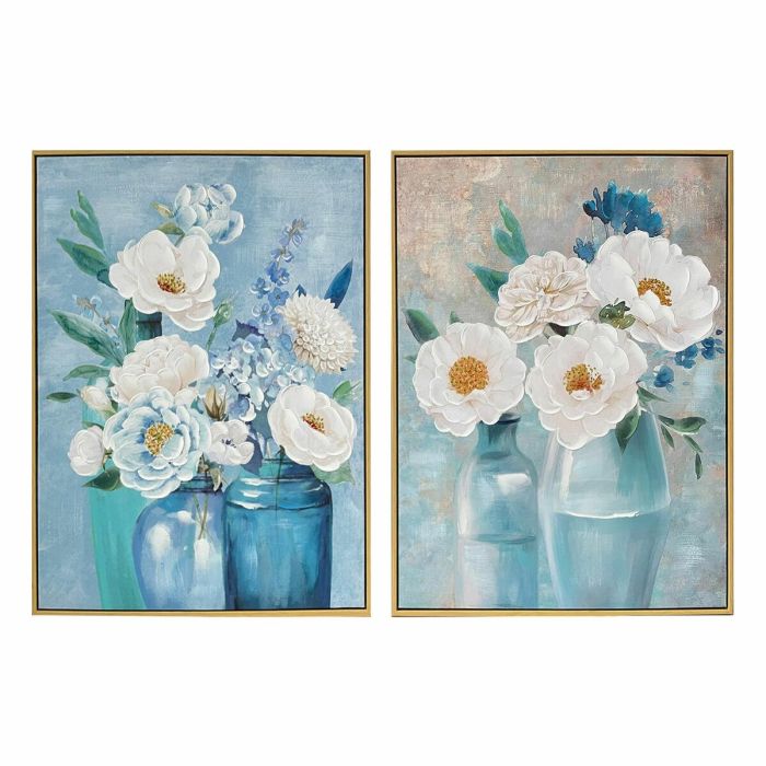 Cuadro Shabby DKD Home Decor Azul Blanco 3.5 x 80 x 60 cm (2 Unidades) Cuadro Shabby DKD Home Decor Azul Blanco 3.5 x 80 x 60 cm (2 Unidades)