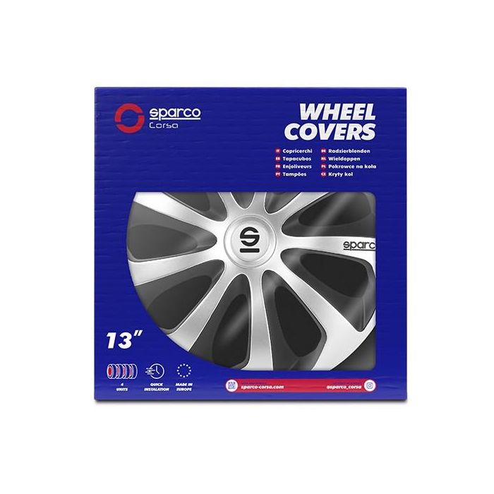 Tapacubos Sicilia Bicolor 13" Plata-Negro Spc 4 Unidades Cs5 SPC1373SVBK 3 Tapacubos Sicilia Bicolor 13" Plata-Negro Spc 4 Unidades Cs5 SPC1373SVBK 3