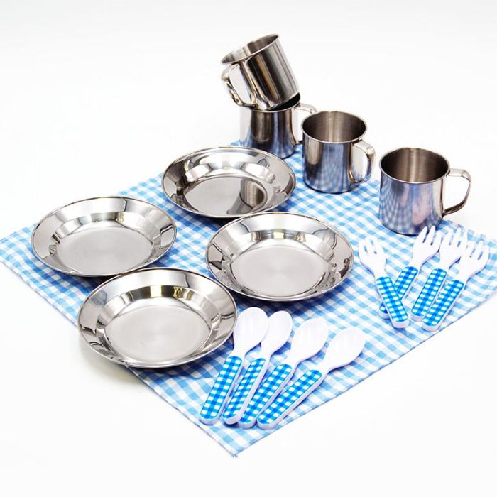 Tachan Set Picnic Cesta Mimbre Vichy 205117 Con Accesorios Incluidos 2