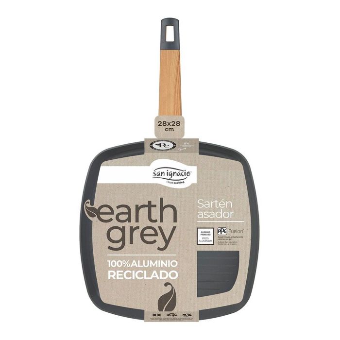 Sarten asador de aluminio prensado ind earth grey 28 x 28 cm 4 Sarten asador de aluminio prensado ind earth grey 28 x 28 cm 4