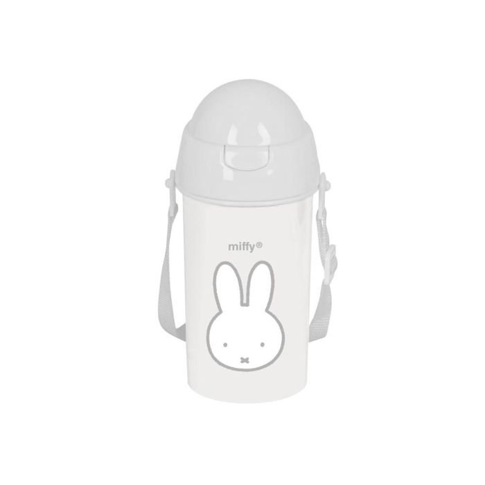 Botella Portaliquidos Safta 500 mL Apertura Automatica Con Pajita Miffy Menta 195x73x73 mm