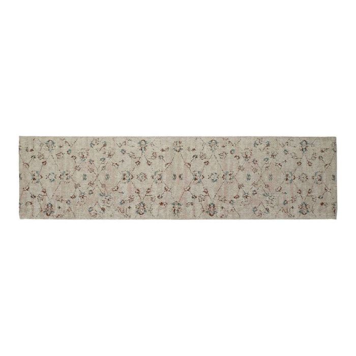 DKD Home Decor Alfombra de Pasillo Árabe Lucy Beige de Algodón y Chenilla 240 x 60 cm
