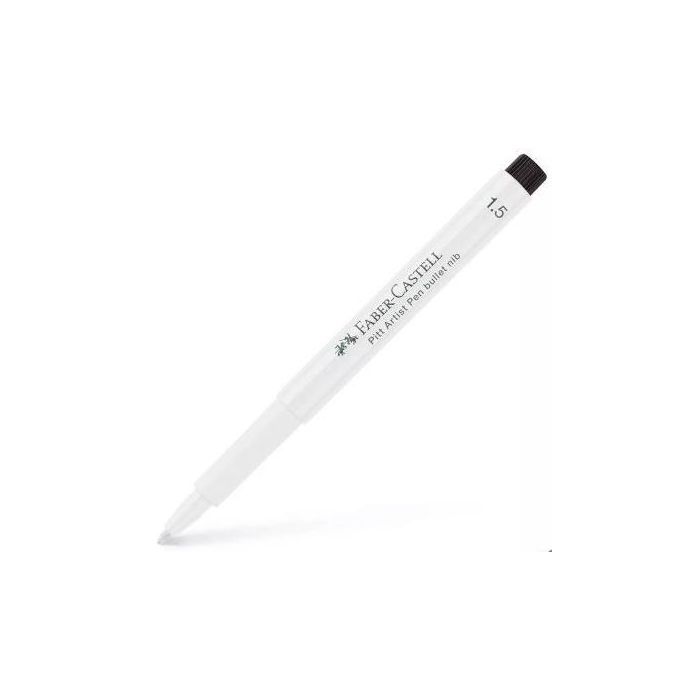 Faber Castell Rotulador Permanente Pitt Artist Pen Punta Redonda 1,5 mm Blanco - Set de 5 Unidades, Resistente al Agua y Luz (Set de 5)