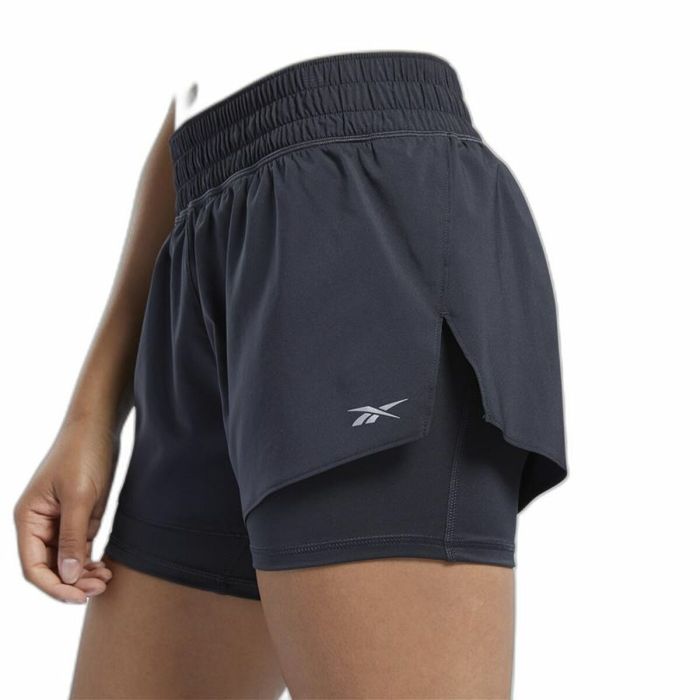 Pantalones Cortos Deportivos para Mujer Reebok Wor Run 2 In 1 Short Negro 3 Pantalones Cortos Deportivos para Mujer Reebok Wor Run 2 In 1 Short Negro 3