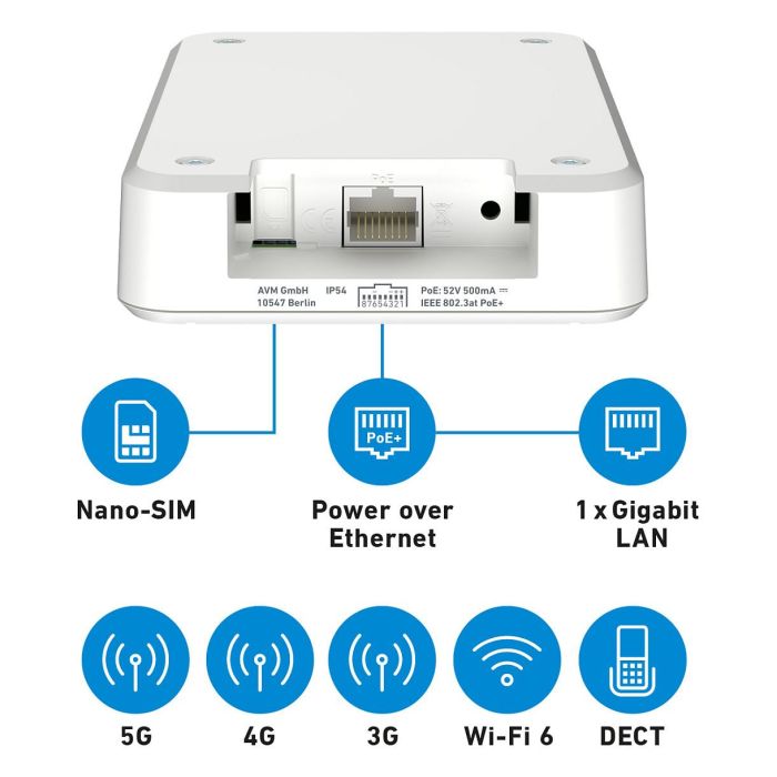 AVM Fritz!Box 6860 5G Router | Router Móvil 5G, Wi-Fi 6, Gigabit Ethernet, Blanco 9