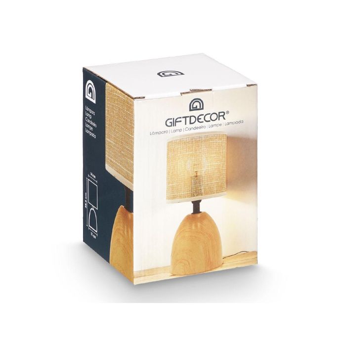 Giftdecor Lámpara de Sobremesa Efecto Madera Oval, Cerámica, 14x20x14 cm (12 Unidades) 2 Giftdecor Lámpara de Sobremesa Efecto Madera Oval, Cerámica, 14x20x14 cm (12 Unidades) 2