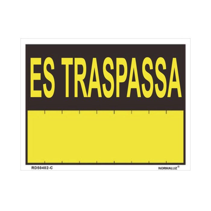 Normaluz Rótulo "es traspassa" PVC 0.4mm 35x45cm Amarillo/Negro 0 Normaluz Rótulo "es traspassa" PVC 0.4mm 35x45cm Amarillo/Negro 0