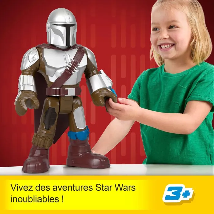 Imaginext HXT20 Figura El Mandaloriano Star Wars XXL 41.3cm con Capa de Tela para +3 Años 1