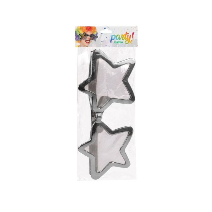 Gafas Estrellas Plateado XXL para Fiestas y Disfraces - Complemento Divertido y Brillante 1