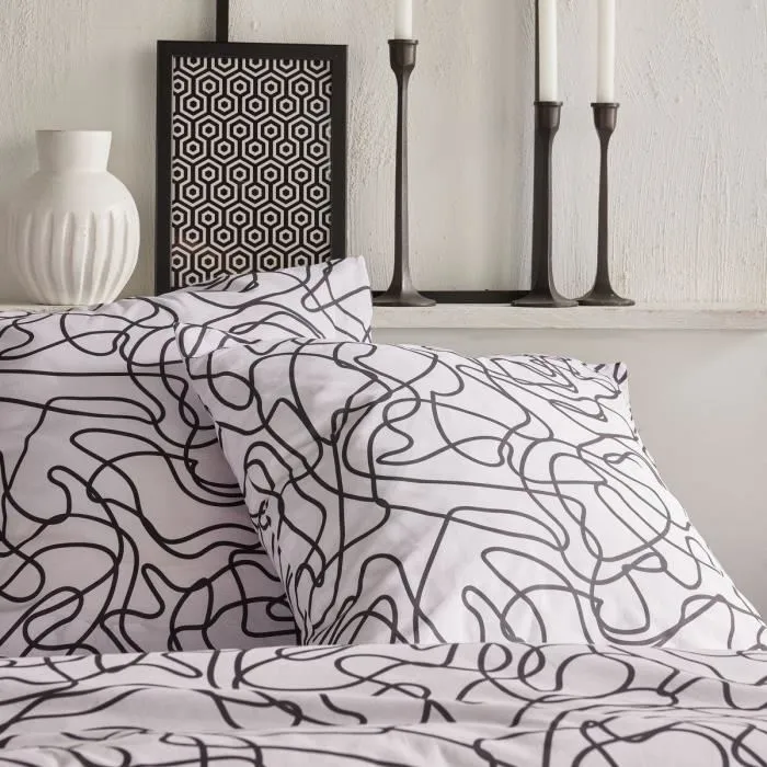 Today TOD3574641288884 Juego de Cama Estampado Gráfico para 2 Personas 220 x 240 cm Blanco 2