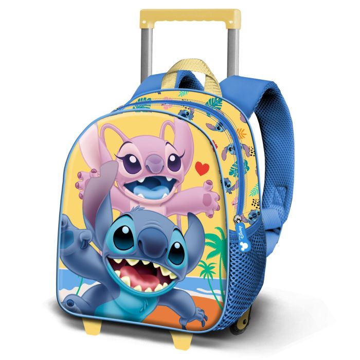 Mochila 3D con Ruedas Pequeña Ocean Disney Lilo y Stitch Azul