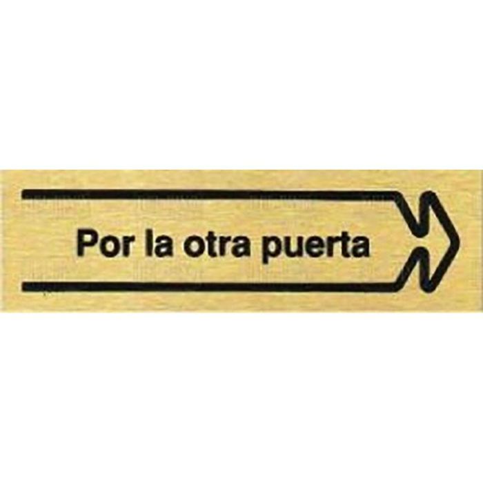 Placa Aluminio Oro 150X45''P.Otr.Puerta''D Por La Otra Puerta Derecha Duver Placa Aluminio Oro 150X45''P.Otr.Puerta''D Por La Otra Puerta Derecha Duver
