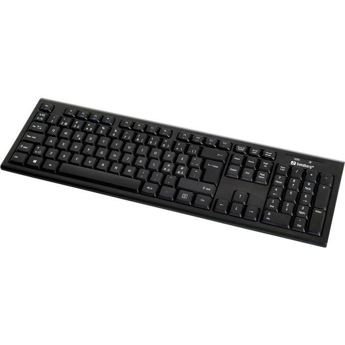 Sandberg Wireless Office Desktop Set: Teclado QWERTY Nórdico y Ratón Óptico Inalámbrico USB para PC Plug & Play 2