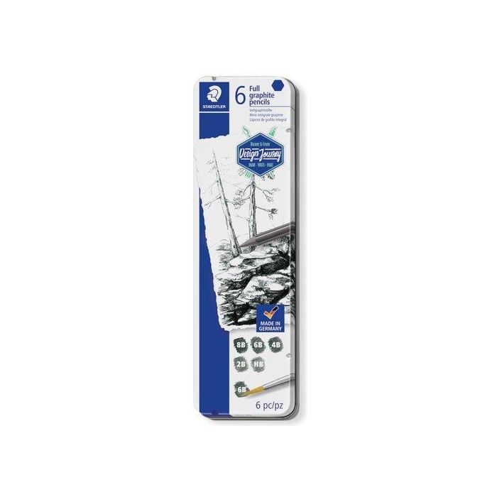 Lapiz De Grafito Staedtler Design Journey 100G Lumograph Pure Graphite Caja Metal De 6