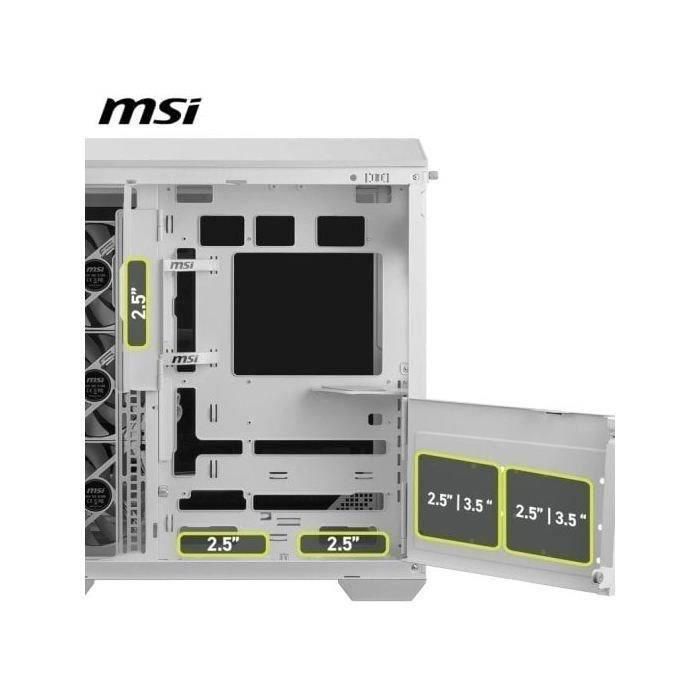 MSI MAG PANO 100R PZ White Mid Tower, 3x120mm+1x120mm ARGB, 2xUSB3.2+1xType C, 3x2.5"+2x3.5", 306-7G26W22-HH9 4 MSI MAG PANO 100R PZ White Mid Tower, 3x120mm+1x120mm ARGB, 2xUSB3.2+1xType C, 3x2.5"+2x3.5", 306-7G26W22-HH9 4