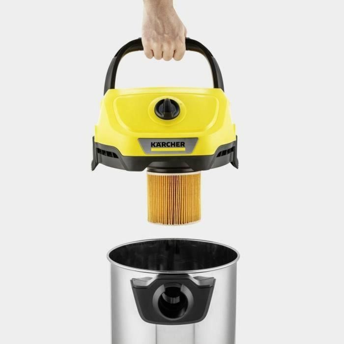 Aspirador de agua y polvo inalámbrico KARCHER WD 3-18 S V-17/20 - Acero - 17 l - Amarillo 4