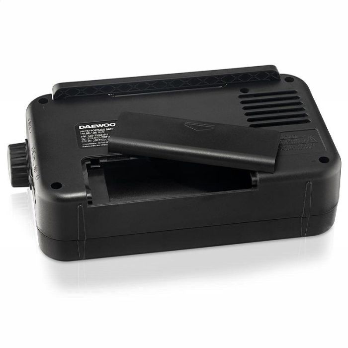 Daewoo Radio Portátil AC/DC con Altavoz, Entrada Jack y Asa - Funciona con Pilas y Corriente