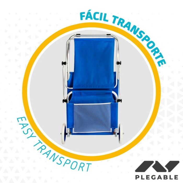 Silla Tumbona Plegable de Camping Aktive Azul 62 x 62 x 117 cm Carro plegable Toldo (2 Unidades) 1 Silla Tumbona Plegable de Camping Aktive Azul 62 x 62 x 117 cm Carro plegable Toldo (2 Unidades) 1