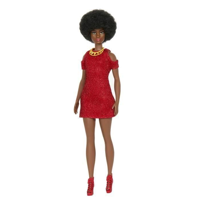Muñeca Barbie Fashionista Negra Vestido Rojo Hrh18 3 Muñeca Barbie Fashionista Negra Vestido Rojo Hrh18 3