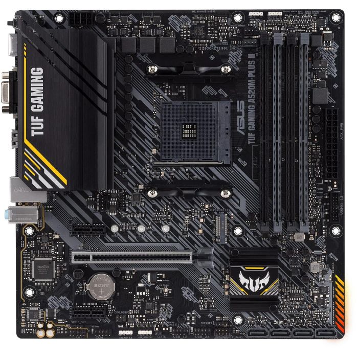 ASUS TUF GAMING A520M-PLUS II Placa Base AMD AM4 DDR4 mATX Compatible con Procesadores Ryzen 3000 y 5000 Serie 1 ASUS TUF GAMING A520M-PLUS II Placa Base AMD AM4 DDR4 mATX Compatible con Procesadores Ryzen 3000 y 5000 Serie 1