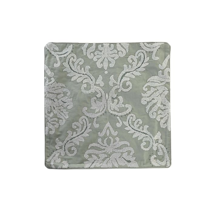 DKD Home Decor Funda Cojín Decorativa Verde Menta de Poliéster 50 x 50 cm con Cierre de Cremallera