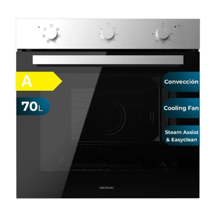 Cecotec Horno Multifunción Bolero Hexa Inox 2800W 70L Temporizador y Vapor