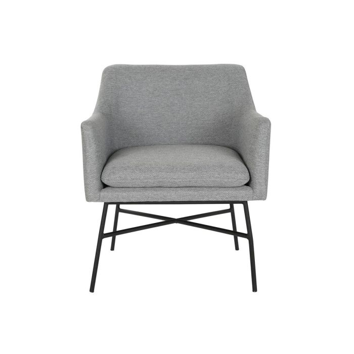 DKD Home Decor Silla Scandi Gris de Poliéster y Metal, Altura Asiento 47 cm, 60.5 Largo x 59.5 Ancho x 78 Alto cm 2