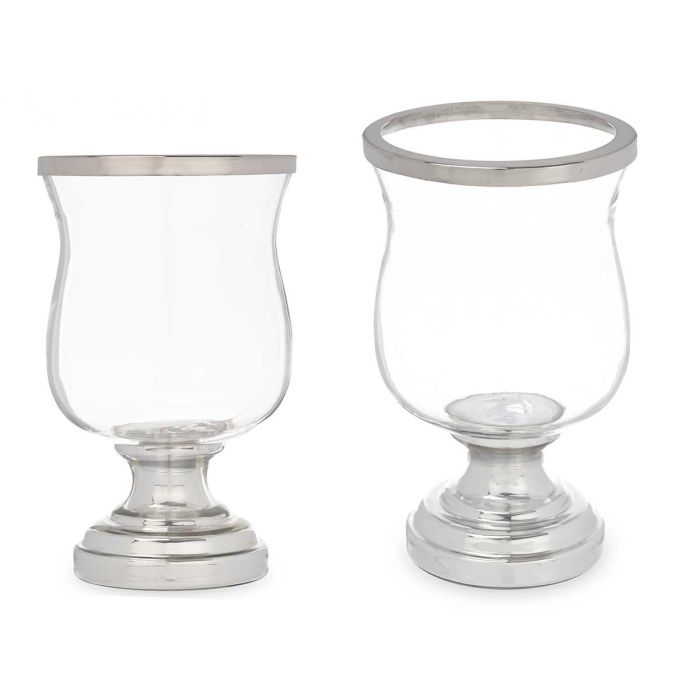 Portavela Copa Abombada Plateada Giftdecor 15.5x25.5x15.5 cm - Cristal y Acero (6 Unidades) Portavela Copa Abombada Plateada Giftdecor 15.5x25.5x15.5 cm - Cristal y Acero (6 Unidades)