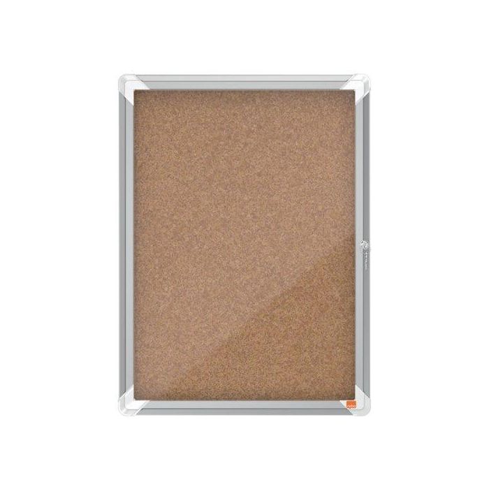 Nobo Vitrina Interior para 4 Hojas A4 con Superficie de Corcho y Cristal de Seguridad