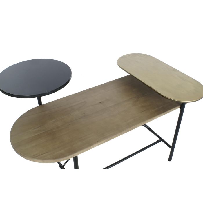 DKD Home Decor Mesa Centro Moderno Metal, MDF, Marmol Marron Negro Dorado 116 x 76 x 64 cm 1