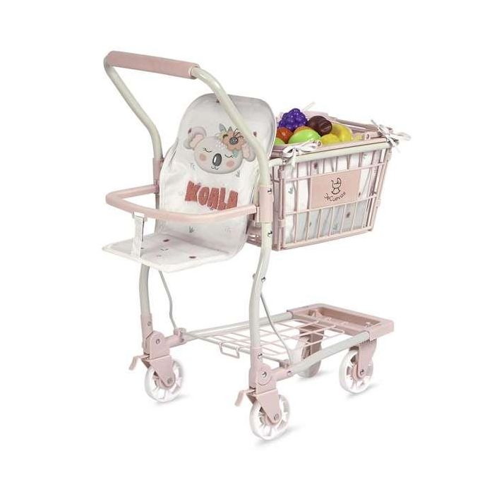 Carro compra koala portabebe con set 12 frutas para muñecas de hasta 50 cm 30x50x62 cm Carro compra koala portabebe con set 12 frutas para muñecas de hasta 50 cm 30x50x62 cm