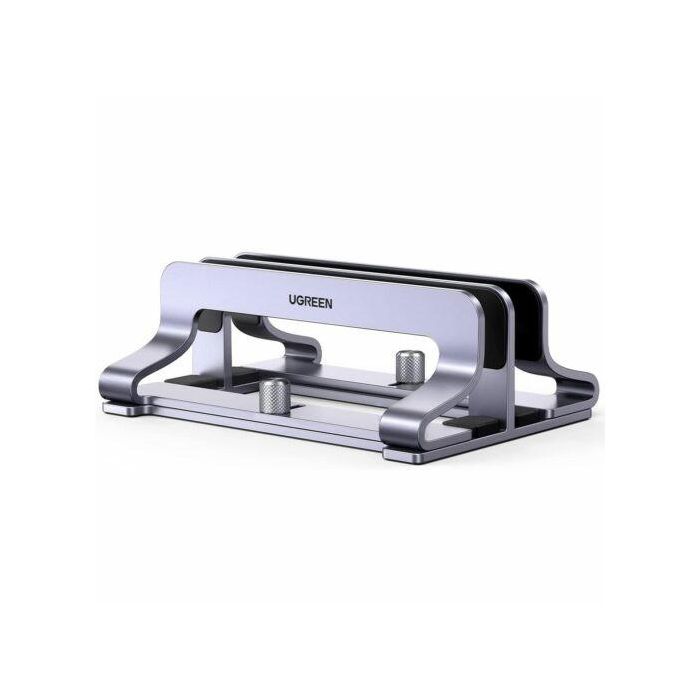UGREEN Soporte Vertical para Portátil Dual-slot Gris de Aluminio y Silicona para Laptops hasta 17.3"