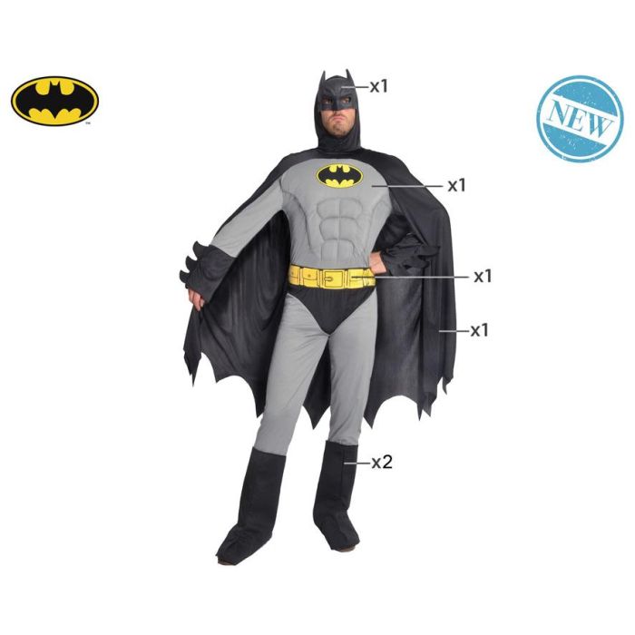 Batman Disfraz de Adulto para Hombre, Color Gris, Talla L Batman Disfraz de Adulto para Hombre, Color Gris, Talla L