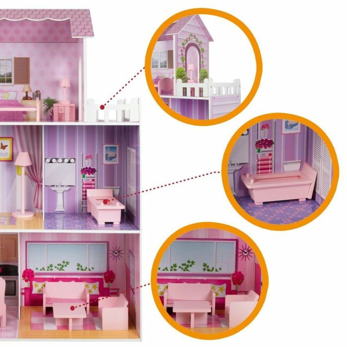 Casa de muñecas de madera 80x31x112 cm 3 Casa de muñecas de madera 80x31x112 cm 3