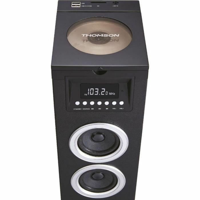 Thomson DS120CD - Torre de Altavoces Multimedia con Reproductor CD, 60W, Bluetooth, USB, Radio FM y Pantalla LED Negro 3 Thomson DS120CD - Torre de Altavoces Multimedia con Reproductor CD, 60W, Bluetooth, USB, Radio FM y Pantalla LED Negro 3