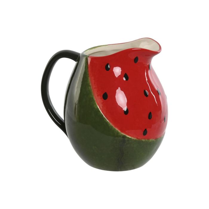 DKD Home Decor Jarra de Gres Moderno Mediterráneo Colección Fruits 24 Diseño Sandía Verde Rojo 15.5 x 19 x 20 cm DKD Home Decor Jarra de Gres Moderno Mediterráneo Colección Fruits 24 Diseño Sandía Verde Rojo 15.5 x 19 x 20 cm