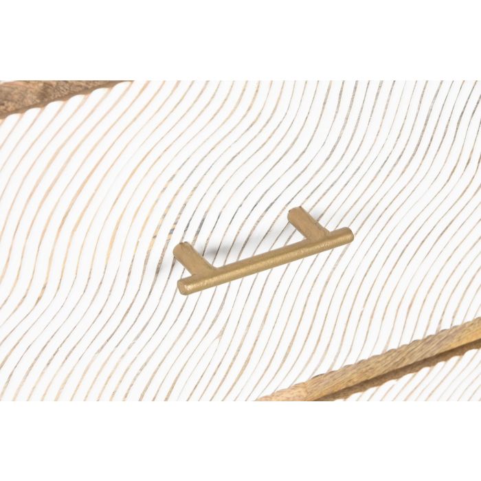 Cajonera Home ESPRIT Blanco Marrón Dorado Hierro Madera de mango Ondas Moderno 80 x 45 x 85 cm 4 Cajonera Home ESPRIT Blanco Marrón Dorado Hierro Madera de mango Ondas Moderno 80 x 45 x 85 cm 4