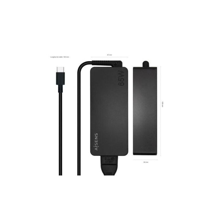 Aisens Cargador USB-C 65W PD3.0 con Cable 1.8M, Negro 2 Aisens Cargador USB-C 65W PD3.0 con Cable 1.8M, Negro 2