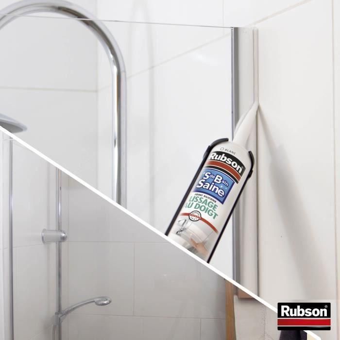 Rubson 1469154 Sellador Sanitario de Color Blanco, Envase 280ml. Para un Baño Saludable, con Alisado con los Dedos. 1