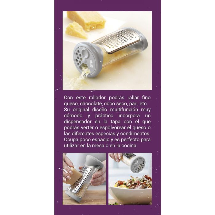 Rallador de Queso con Dispensador Quttin (12 Unidades) 10 Rallador de Queso con Dispensador Quttin (12 Unidades) 10